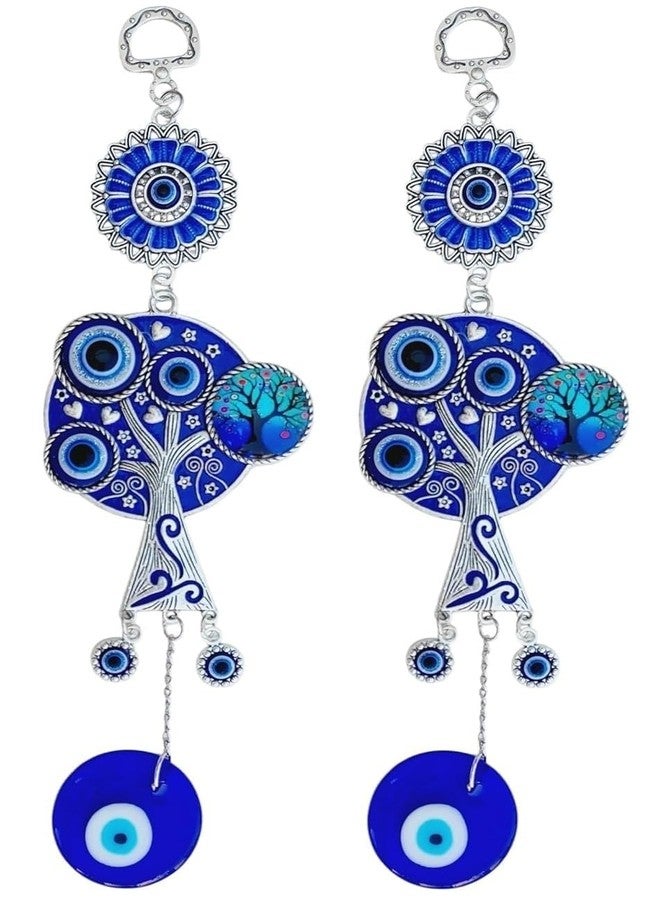 ARTISKRITI Evil Eye Hanging for House Main Entrance Door Decoration, Tree of Life Nazar Battu for Home Protection, Good Luck Charm and Prosperity at Office and Home, Housewarming Gift, Set of 2 - Image 1